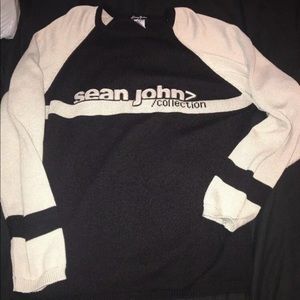 Sean John Collection Black And Gray Sweater Large